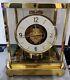 Vintage Classic Modernist Gold Gilt Lecoultre Atmos Clock, 15 Vxn Jewels Working