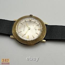 Vintage Jaeger LeCoultre 14k Yellow Solid Gold Manual Wind 33mm Watch Runs