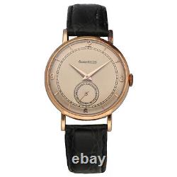 Vintage Jaeger-LeCoultre 18k Rose Gold 35 mm Copper Dial Manual Wind Wrist Watch