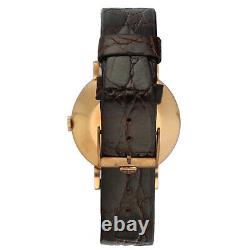 Vintage Jaeger LeCoultre 18k Rose Gold 35 mm Copper Dial Manual Wind Wrist Watch