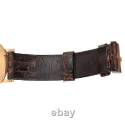Vintage Jaeger LeCoultre 18k Rose Gold 35 mm Copper Dial Manual Wind Wrist Watch