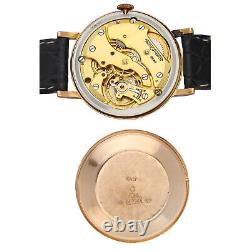 Vintage Jaeger-LeCoultre 18k Rose Gold 35 mm Copper Dial Manual Wind Wrist Watch