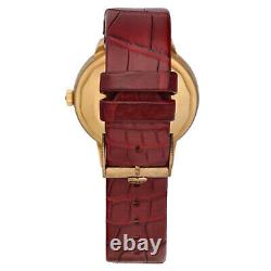 Vintage Jaeger-LeCoultre 18k Rose Gold 35 mm Red Leather Automatic Wrist Watch