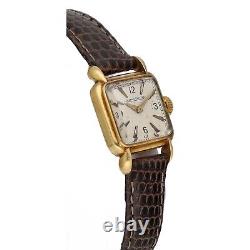 Vintage Jaeger LeCoultre 18k Yellow Gold Rectangle 19mm Manual Wind Ladies Watch