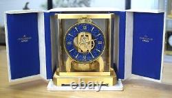 Vintage Jaeger LeCoultre Atmos Clock Lapis Round Roman Dial Original Box