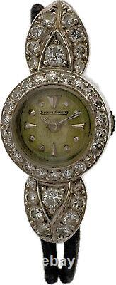 Vintage Jaeger LeCoultre Ladies Wristwatch Platinum w Diamondsw Full Set