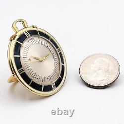 Vintage Jaeger LeCoultre Memovox 14K Gold Plate Pocket Desk Alarm Watch