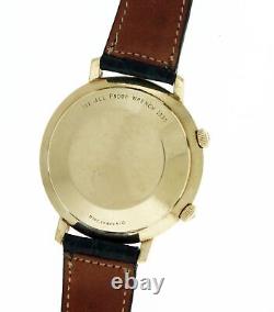 Vintage Jaeger LeCoultre Memovox 38mm 14k Yellow Gold Alarm Date Automatic Watch