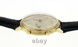 Vintage Jaeger LeCoultre Memovox 38mm 14k Yellow Gold Alarm Date Automatic Watch