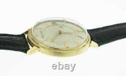 Vintage Jaeger LeCoultre Memovox 38mm 14k Yellow Gold Alarm Date Automatic Watch