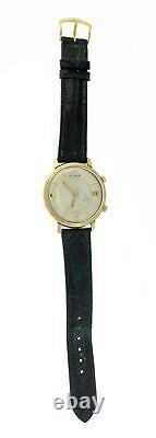 Vintage Jaeger LeCoultre Memovox 38mm 14k Yellow Gold Alarm Date Automatic Watch