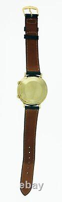 Vintage Jaeger LeCoultre Memovox 38mm 14k Yellow Gold Alarm Date Automatic Watch