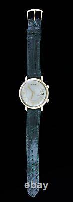 Vintage Jaeger LeCoultre Memovox 38mm 14k Yellow Gold Alarm Date Automatic Watch