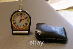 Vintage Jaeger-LeCoultre Memovox Travel Alarm Pocket Watch w Leather Case