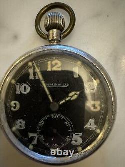 Vintage Jaeger LeCoultre Pocket Watch G. S. T. P. Cal. 467/2 Swiss Military WW2 Era