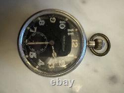 Vintage Jaeger LeCoultre Pocket Watch G. S. T. P. Cal. 467/2 Swiss Military WW2 Era
