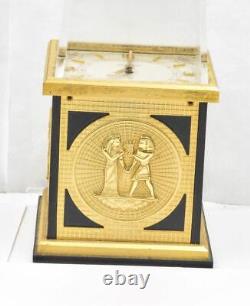 Vintage Jaeger LeCoultre Swiss Egyptian Obelisk 8 Day Desk Table Clock no runs