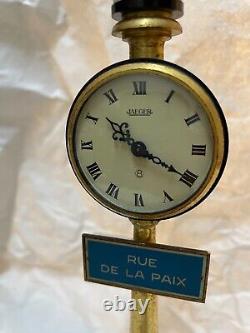 Vintage Jaeger LeCoultre Table Clock Rue De La Paix Street Lamp Not Working