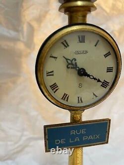 Vintage Jaeger LeCoultre Table Clock Rue De La Paix Street Lamp Not Working