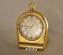 Vintage Jaeger LeCoultre Travel Alarm Two Tone Manual Wind Desk Pocket Clock