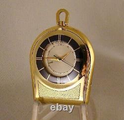 Vintage Jaeger LeCoultre Travel Alarm Two Tone Manual Wind Desk Pocket Clock