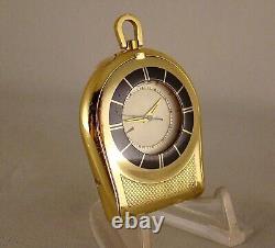 Vintage Jaeger LeCoultre Travel Alarm Two Tone Manual Wind Desk Pocket Clock