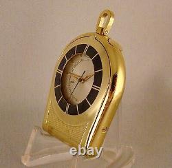 Vintage Jaeger LeCoultre Travel Alarm Two Tone Manual Wind Desk Pocket Clock