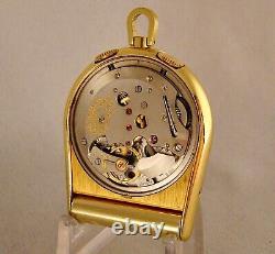 Vintage Jaeger LeCoultre Travel Alarm Two Tone Manual Wind Desk Pocket Clock