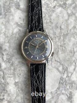 Vintage Jaeger Le Coultre Memovox 60s Blue Dial Automatic Oversized 38mm Watch