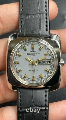 Vintage Jaeger Lecoultre Club Automatic Date Day Swiss Made Men's Wrist Watch