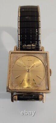 Vintage LE COULTRE 10K Gold Filled Square 1940's Wind up Watch