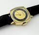 Vintage Ladies Lecoultre Solid 14k Yellow Gold Manual Wind Crocodile Band
