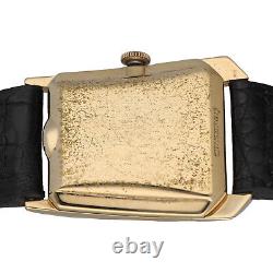Vintage LeCoultre 10k Gold Filled Fancy Shape Black Dial Manual Wind Wrist Watch