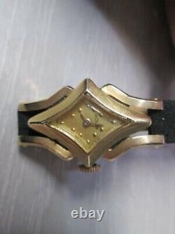 Vintage LeCoultre 14K Gold Running Ladies Watch 17 Jewels #5