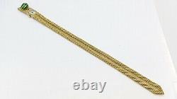 Vintage LeCoultre 14K Yellow Gold Bracelet Watch Enamel Clasp 62.6 Grams
