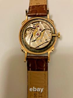 Vintage LeCoultre 14k Yellow Gold 30mm Case Leather Manual Wind Watch