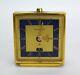 Vintage Lecoultre Desk Clock Alarm Lapis 8 Day