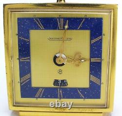 Vintage LeCoultre Desk Clock Alarm Lapis 8 Day