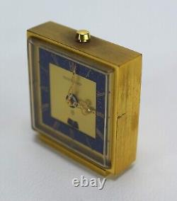 Vintage LeCoultre Desk Clock Alarm Lapis 8 Day