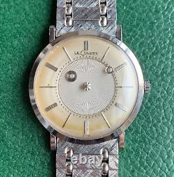 Vintage LeCoultre Galaxy 14K Solid White Gold Diamond Mystery Dial Wristwatch