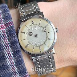 Vintage LeCoultre Galaxy 14K Solid White Gold Diamond Mystery Dial Wristwatch