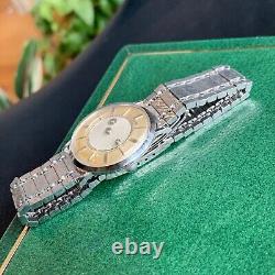 Vintage LeCoultre Galaxy 14K Solid White Gold Diamond Mystery Dial Wristwatch