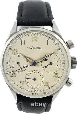 Vintage LeCoultre Men's Chronograph Wristwatch Valjoux 72 Swiss Stainless Steel