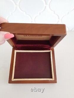 Vintage LeCoultre Wood Watch Presentation Box 5th Ave New York Satin & Velvet