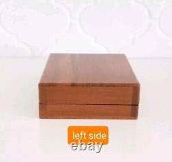 Vintage LeCoultre Wood Watch Presentation Box 5th Ave New York Satin & Velvet