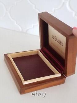 Vintage LeCoultre Wood Watch Presentation Box 5th Ave New York Satin & Velvet