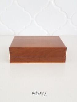 Vintage LeCoultre Wood Watch Presentation Box 5th Ave New York Satin & Velvet