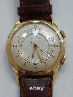 Vintage Le Coultre 1ok Gold Filled Wrist Watch With Alarm