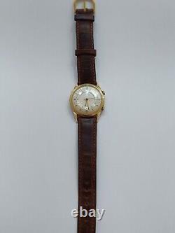 Vintage Le Coultre 1ok Gold Filled Wrist Watch With Alarm