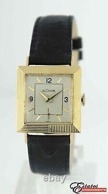 Vintage Le Coultre Art Deco 14k Yellow Gold Circa 1950's Men's Watch
